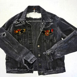 Free People Vintage Distressed Jean Jacket